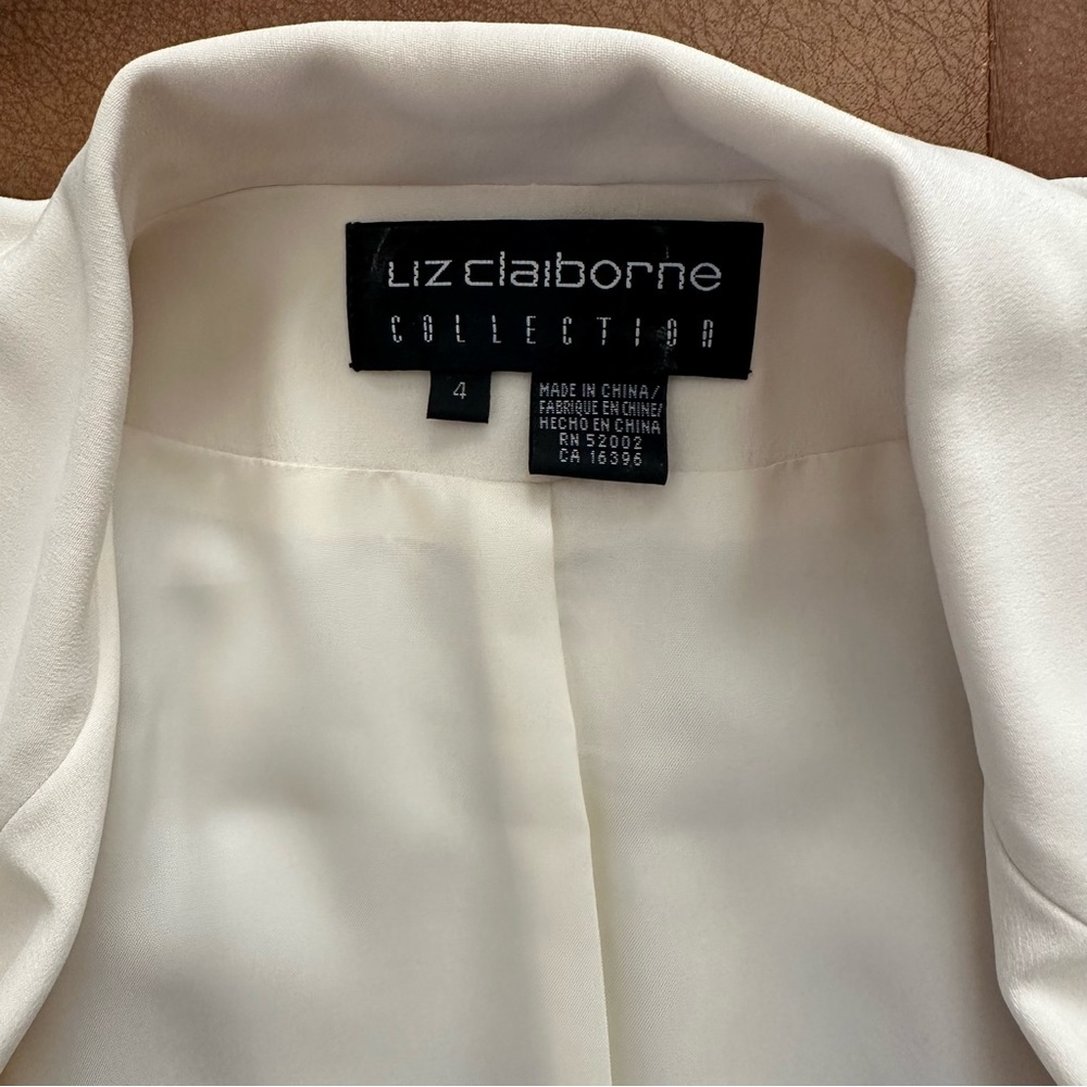 LIZ CLAIBORNE COLLECTION 2-piece garment jacket blazer skirt 100% silk size 4 - Picture 8 of 16